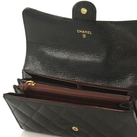 chanel quilted caviar wallet|Long Wallets .